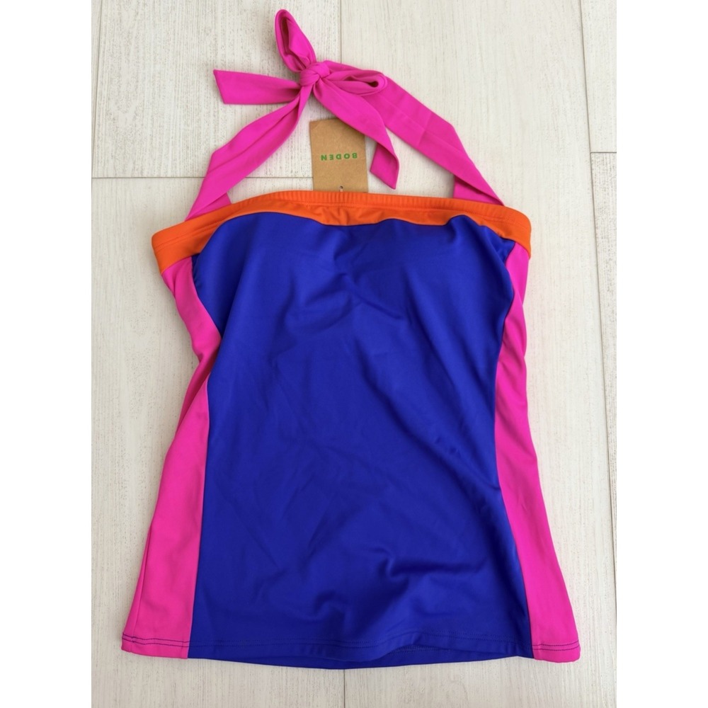NWT Boden Tankini Top Sz 4 Colorblock Colorful Blue Pink Orange